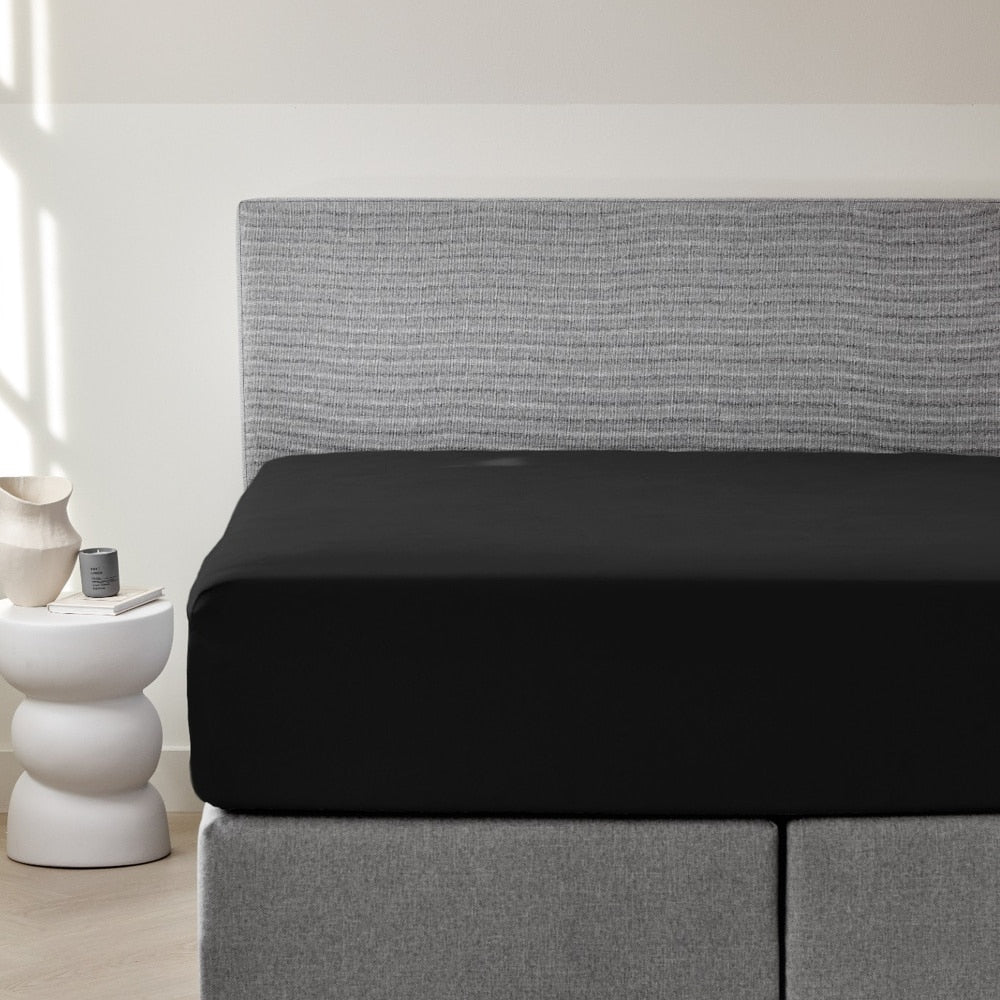 Dreamers Den Premium Jersey Elastane Fitted Sheet Organic Cotton Black