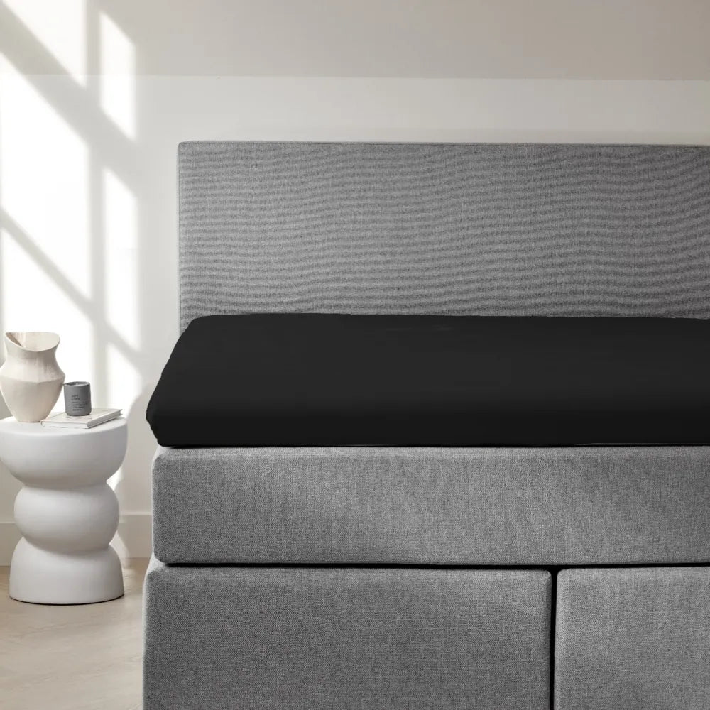 Dreamers Den Premium Jersey Elastan Hoeslaken Biologisch Katoen Zwart