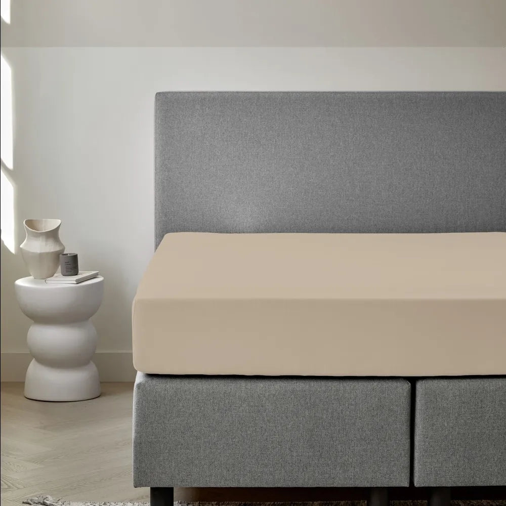 Dreamers Den Premium Jersey Elastan Hoeslaken Biologisch Katoen Naturel
