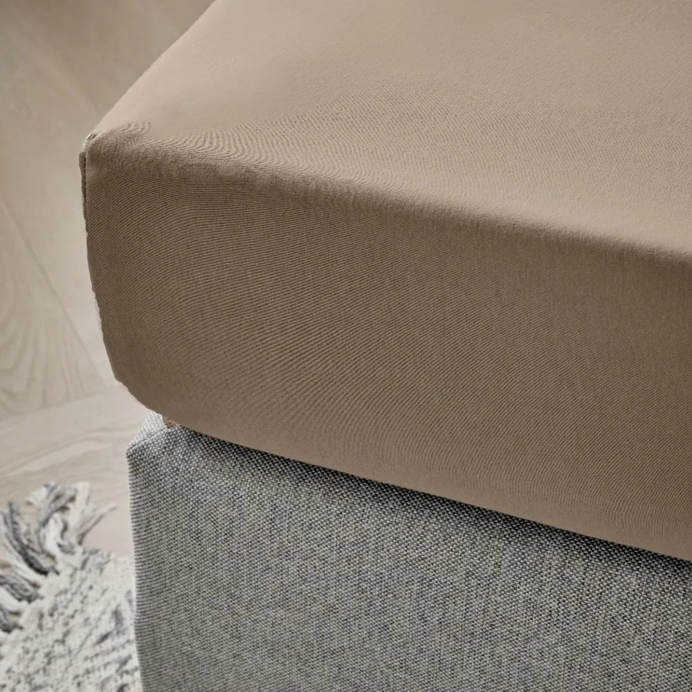 Dreamers Den Premium Jersey Elastan Hoeslaken Biologisch Katoen Taupe