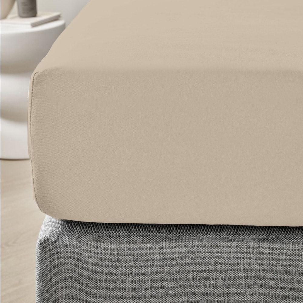 Dreamers Den Premium Jersey Elastane Fitted Sheet Organic Cotton Natural