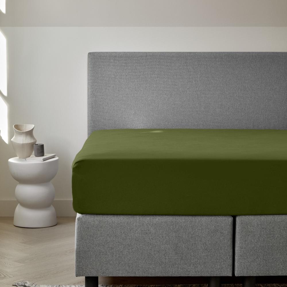 Dreamers Den Premium Jersey Elastane Fitted Sheet Organic Cotton Olive Green