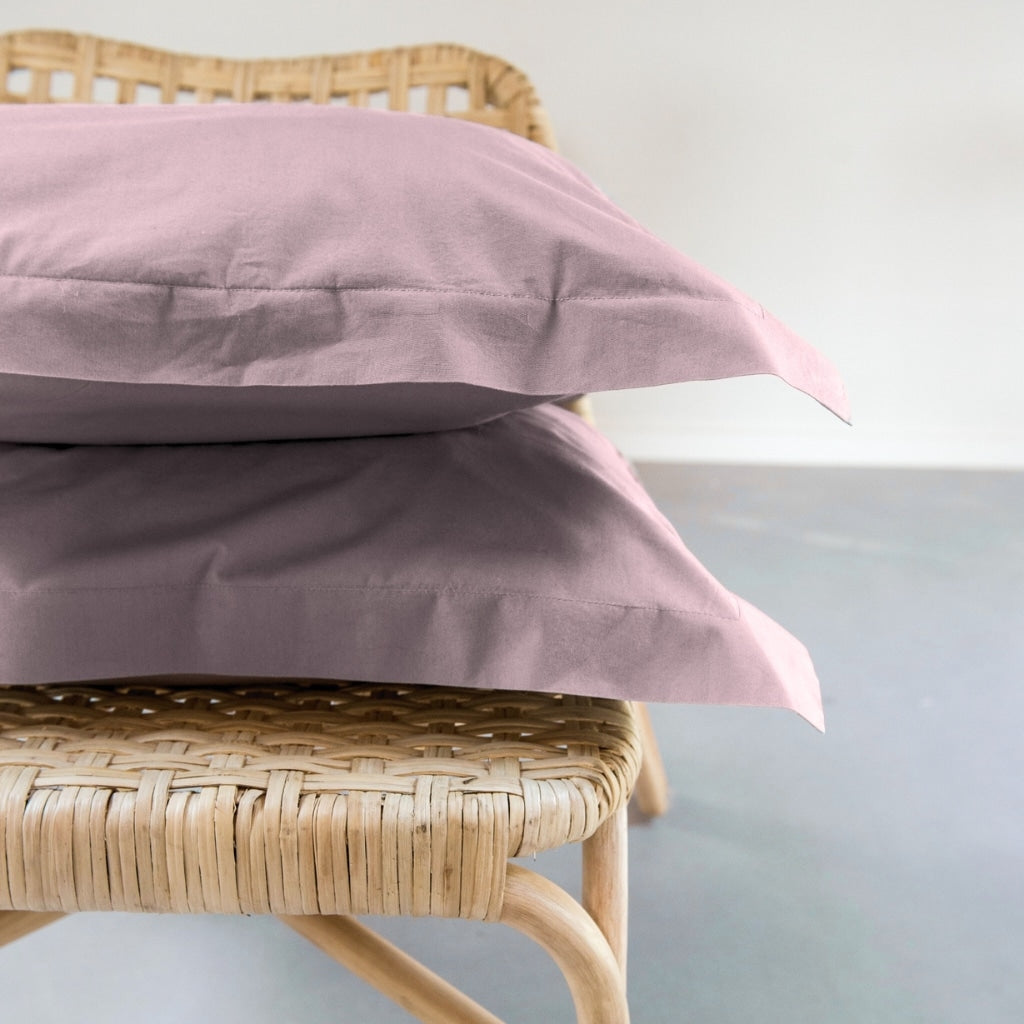 Dreamers Den Pillowcase Set Egyptian Crispy Percale Cotton Amethyst Mist 2x 60 x 70cm