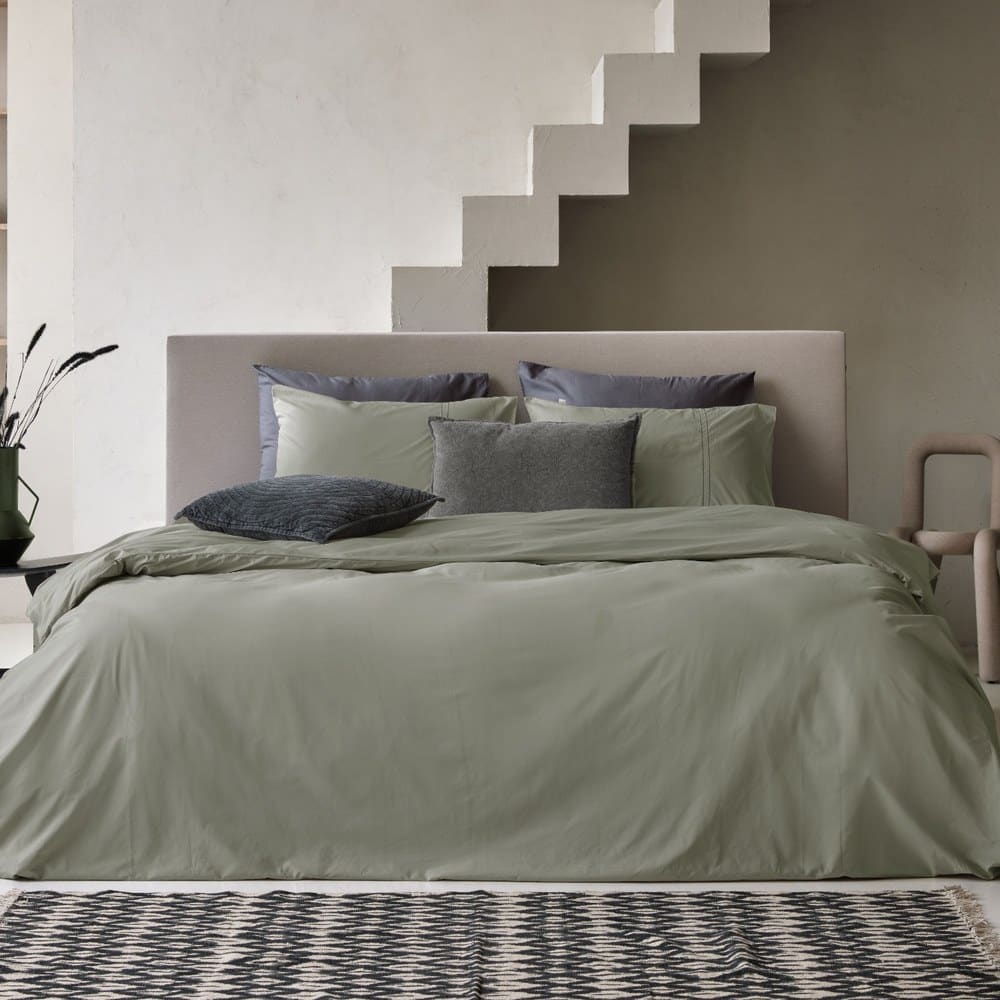 Duvet Cover 100% Egyptian Cotton Plain Green