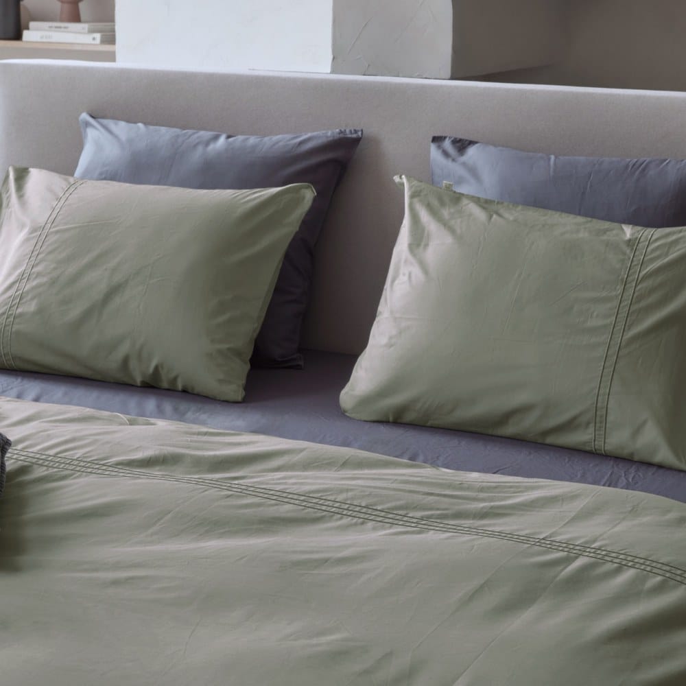 Duvet Cover 100% Egyptian Cotton Plain Green