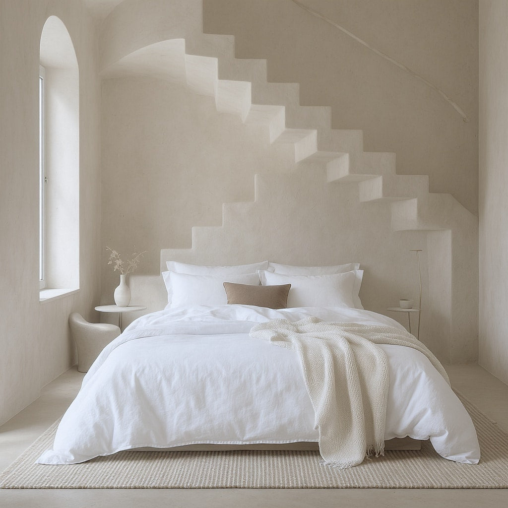 Dreamers Den Duvet Cover Half Linen White