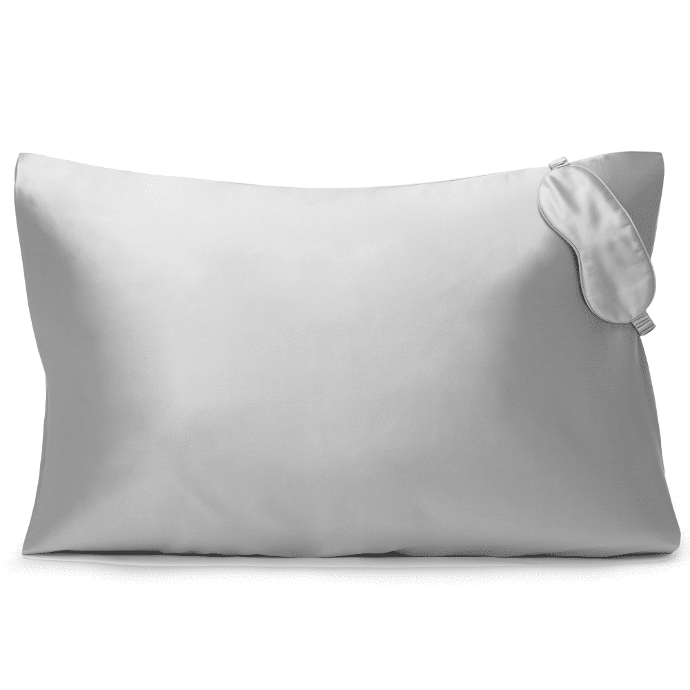Mulberry Silk Pillowcase + Sleep Mask Grey Gift Box