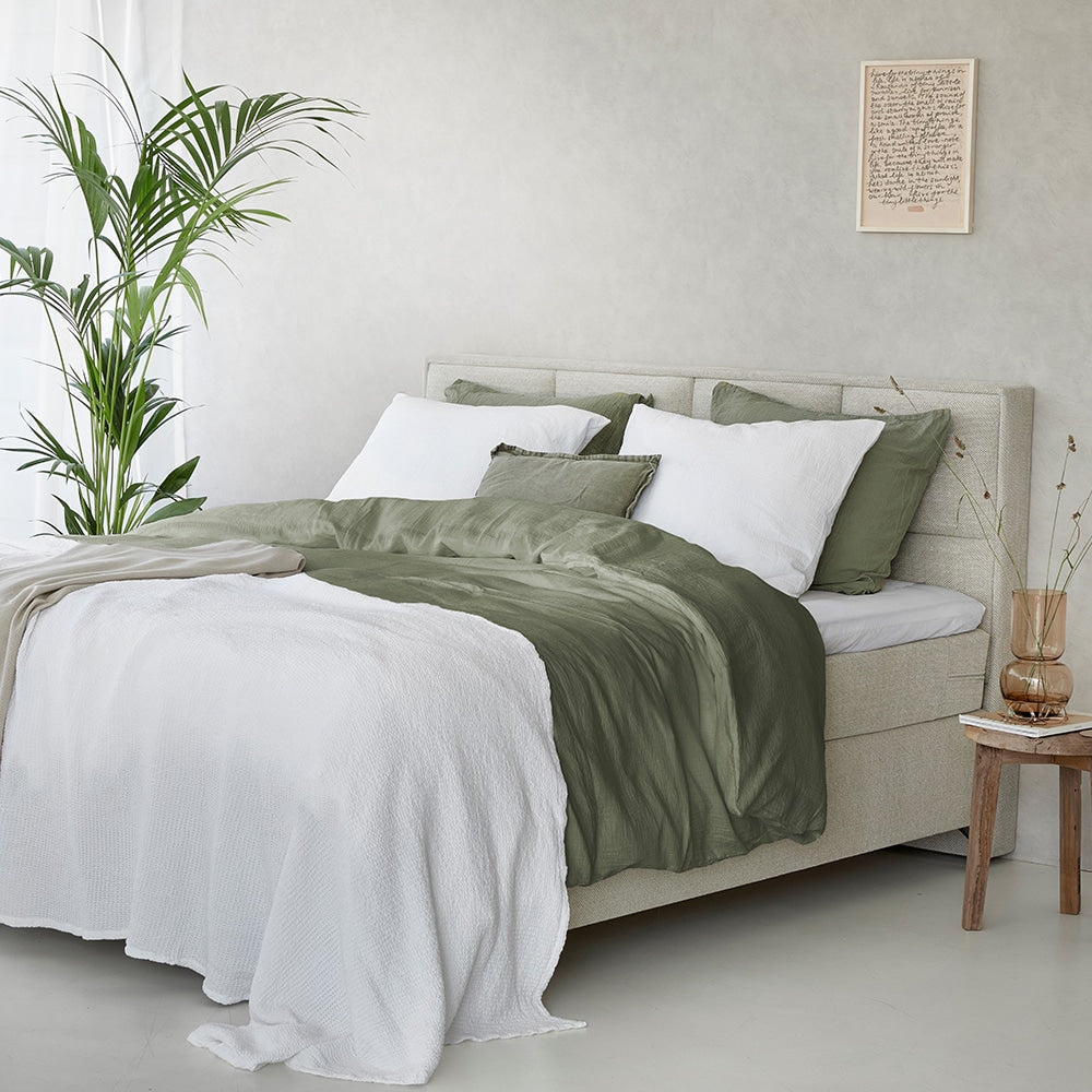 Duvet Cover 100% Cotton Muslin Olive Green