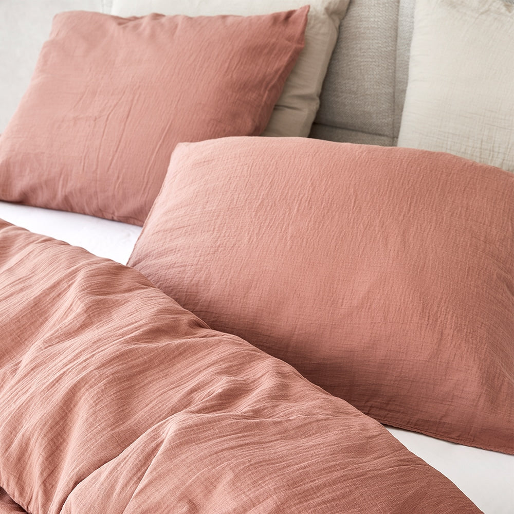 Duvet Cover 100% Cotton Muslin Rosewater