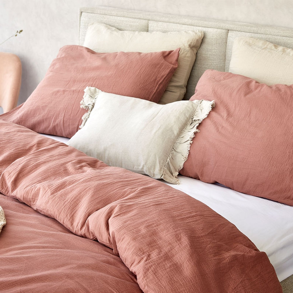 Duvet Cover 100% Cotton Muslin Rosewater