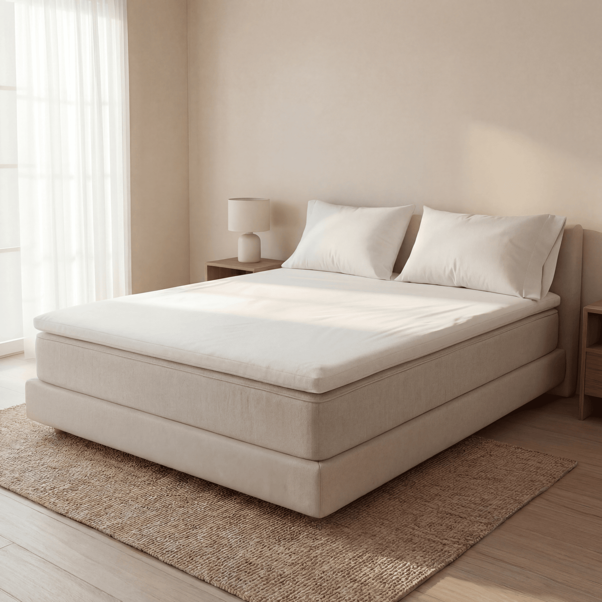 Dreamers Den Molton Topper White 100% Organic Cotton