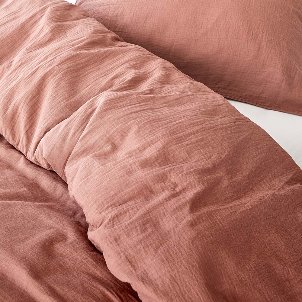 Duvet Cover 100% Cotton Muslin Rosewater