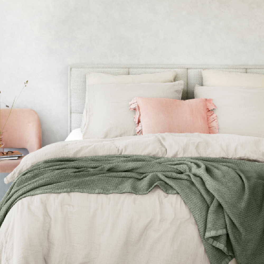 Dreamers Den Piqué Bedspread / Waffle Blanket Olive Green