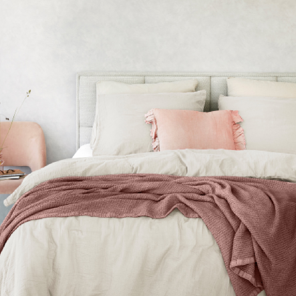 Dreamers Den Piqué Bedspread / Waffle Blanket Rosewater