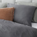 Dreamers Den Kussenslopen set 100% Gewassen Katoensatijn Donkergrijs 2x 60x70cm