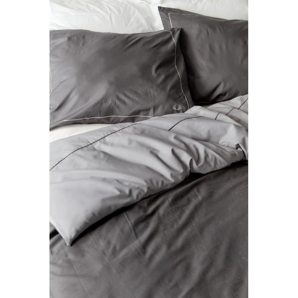 Duvet Cover 100% Egyptian Cotton Reversible Black / Dark Grey