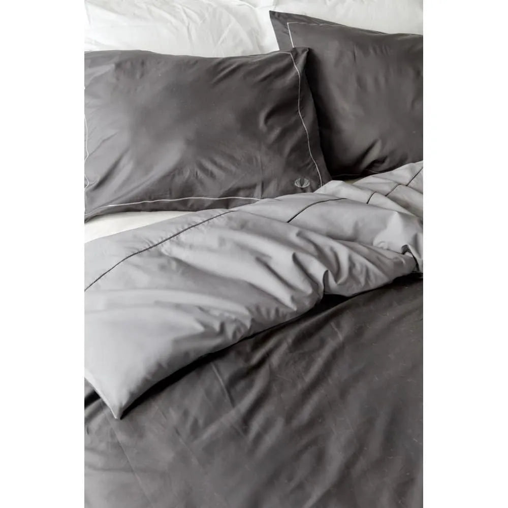 Dekbedovertrek 100% Egyptisch Katoen Dubbelzijdig Zwart / Donker Grijs