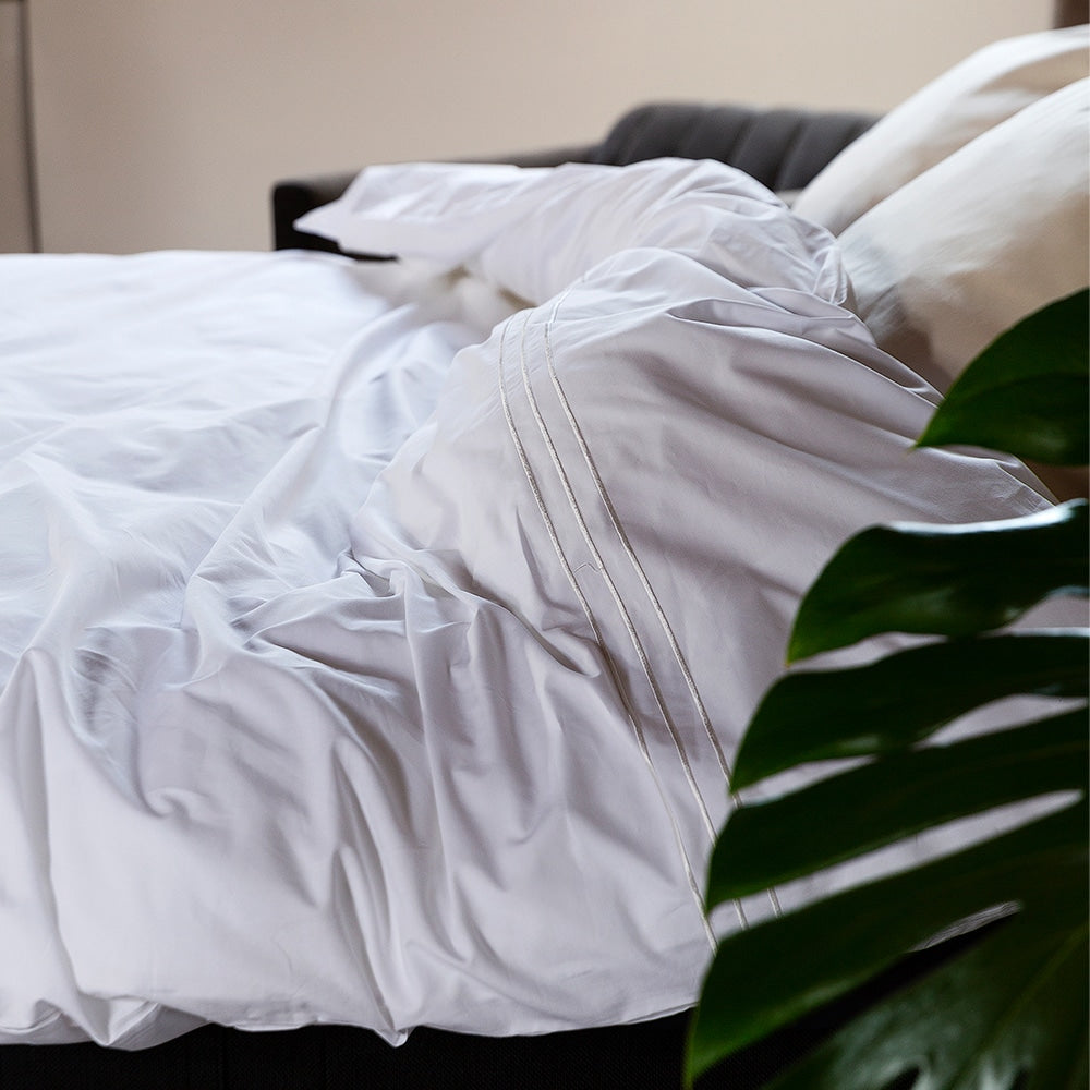 Duvet Cover 100% Egyptian Crispy Percale Cotton Plain White