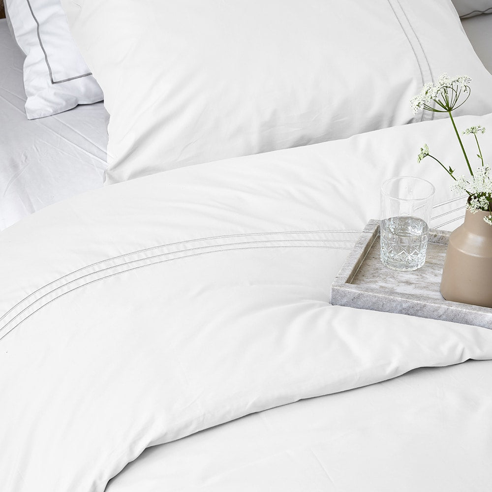 Duvet Cover 100% Egyptian Crispy Percale Cotton Plain White
