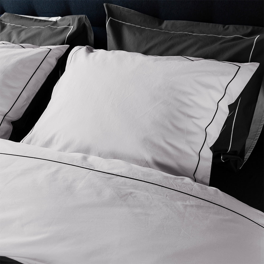 Duvet Cover 100% Egyptian Cotton Reversible Black / Grey