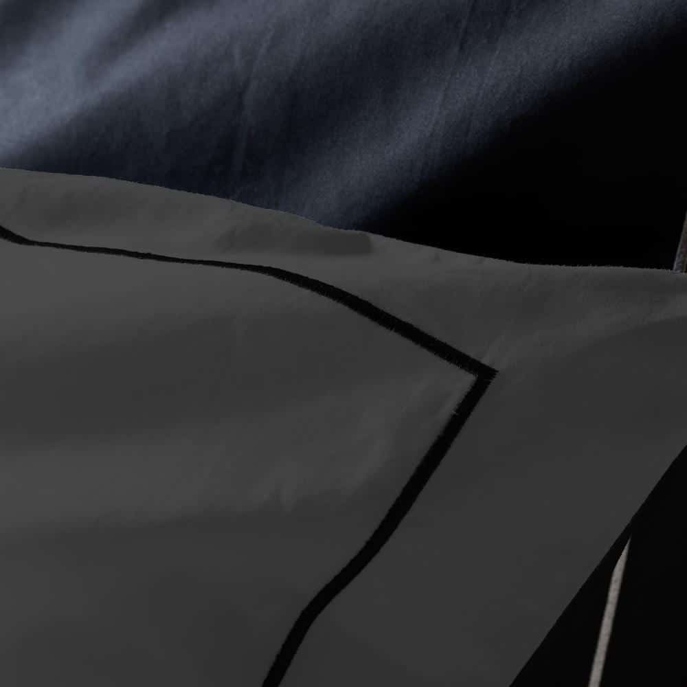 Duvet Cover 100% Egyptian Cotton Reversible Black / Dark Grey